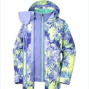 The North Face Girls Triclimate 3 In 1 Blue White Insulated Ski Jacket Size XL